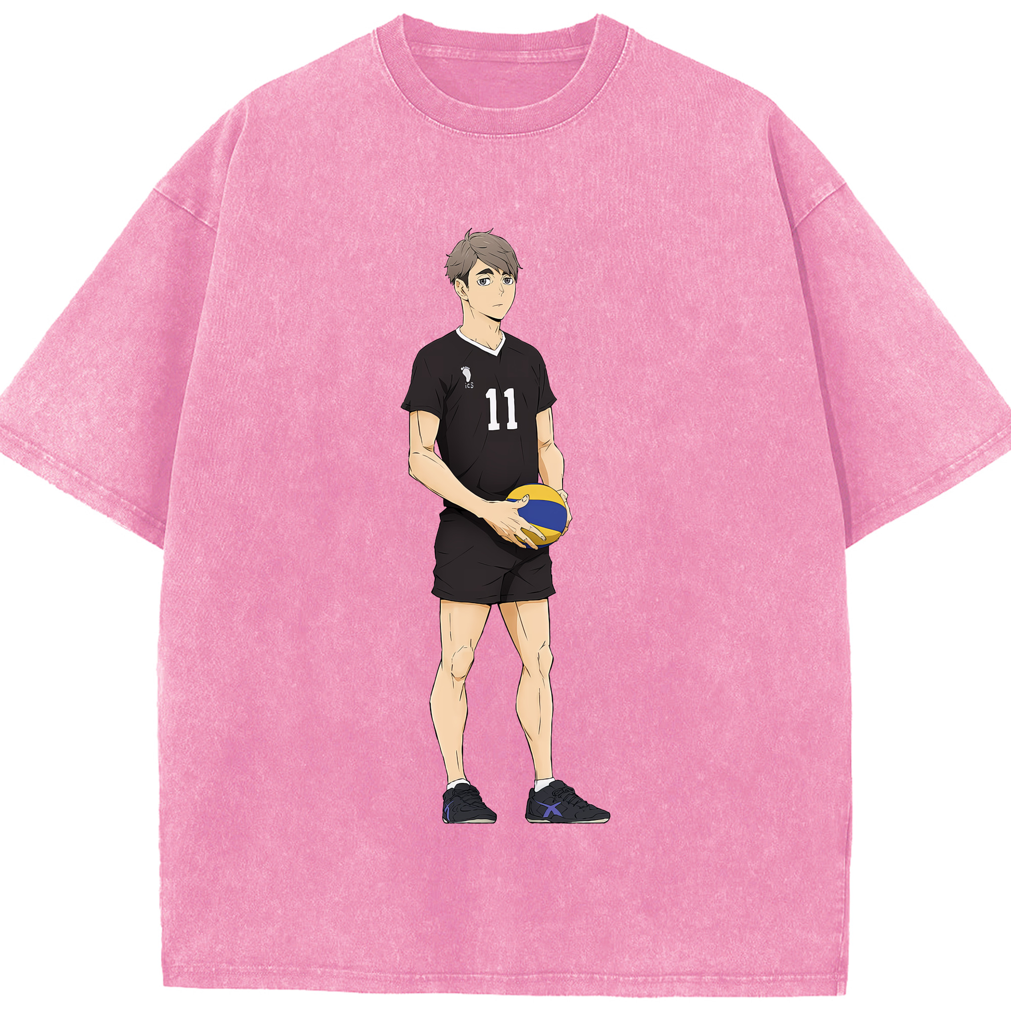 （画像用） ハイキュー!! Haikyu!! 綿100% ヴィンテージ風 半袖Tシャツ（フロントプリント）
